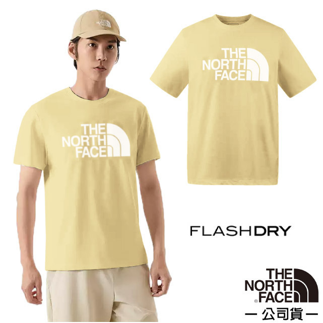 【The North Face】男 FLASHDRY 吸濕透氣排汗短袖圓領T恤.休閒套頭衫/88GY-3X4 礫石沙✿30E010